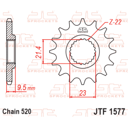 JT Fortandhjul 15 Tands - JTF1577.15 Yamaha XT/TT600 SZR660 MUZ 660