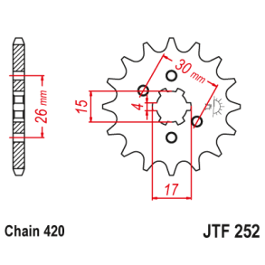 Fortandhjul RacePro F252/12T HONDA CD50 CB50 C ATC70