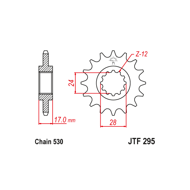 JT Fortandhjul - JTF295.15 CBR600 87-96