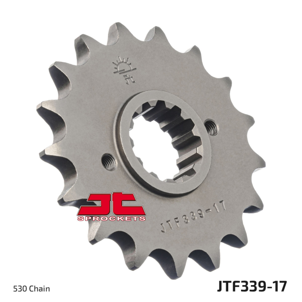 JT Fortandhjul - JTF339.17 339/17T FRONT SPROCKET STEEL 530, 17T  Sprocket, Drive (17T) Honda 23801-438-000 VF750 VFR800 CB1000 CBR1000 VF1000 CB1100 CBR1100XX