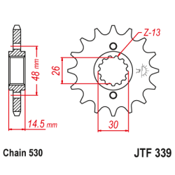 JT Fortandhjul - JTF339.16 339/16T Honda CBX750 VFR800