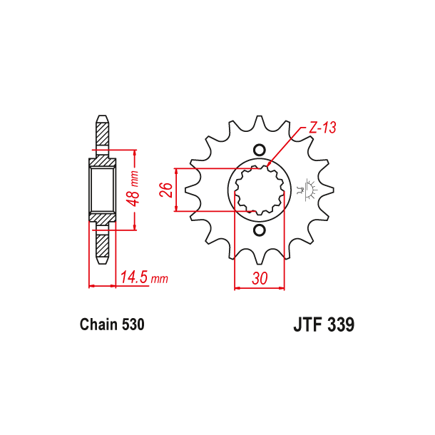 JT Fortandhjul - JTF339.16 339/16T Honda CBX750 VFR800