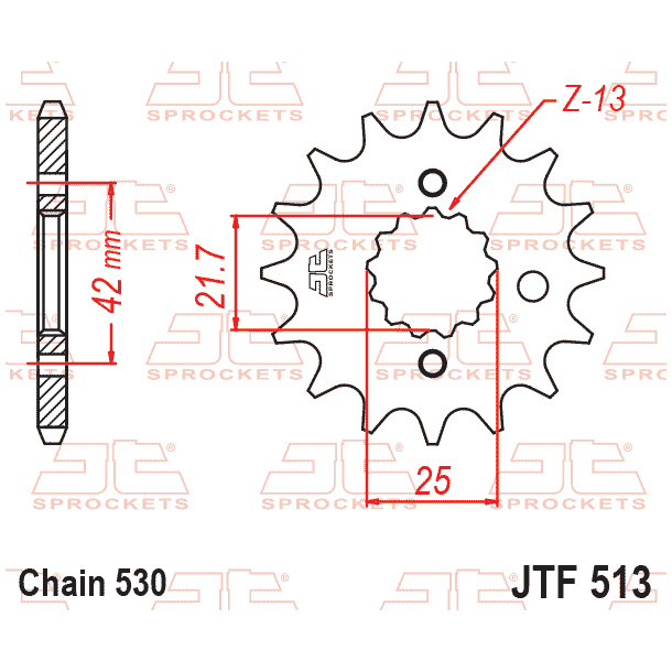 JT Fortandhjul 513/18T JTF513.18 530 18 TANDS FRONT K�DEHJUL SUZUZKI GSF1250 BANDIT GSX1400