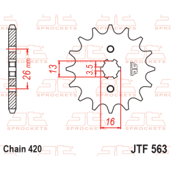 JT Fortandhjul Front k�dehjul JTF563.13 563/13T SUZUKI JR50 YAMAHA FS1 YZ80 RD50 RD80 DT80