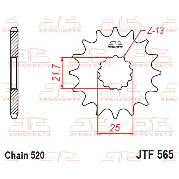 JT Fortandhjul JTF565.15 565/15T SUZUZKI 27511-01D00