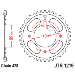 JT Bagkdehjul 1219/41T JTR1219.41 HONDA 41200-K0N-E00 CB125F CB125R