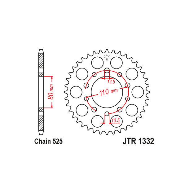 Bagtandhjul  JT Bagkdehjul - JTR1332.40 1332/40T 1332-40
