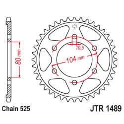 JT Bagkdehjul - JTR1489.39 Kawasaki ZX10R 04-20