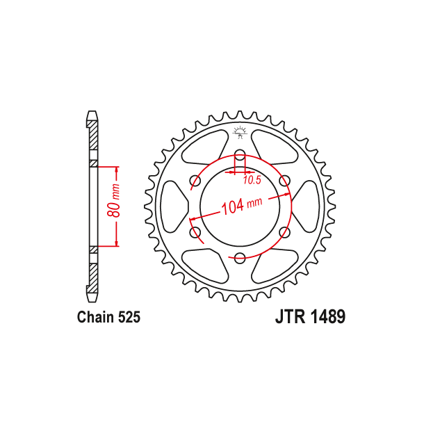 JT Bagkdehjul - JTR1489.39 Kawasaki ZX10R 04-20