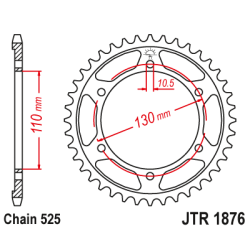 JT Bagkdehjul 47 TANDS - JTR1876.47 1876/47T SUZUKI GSX8S GSX-8R