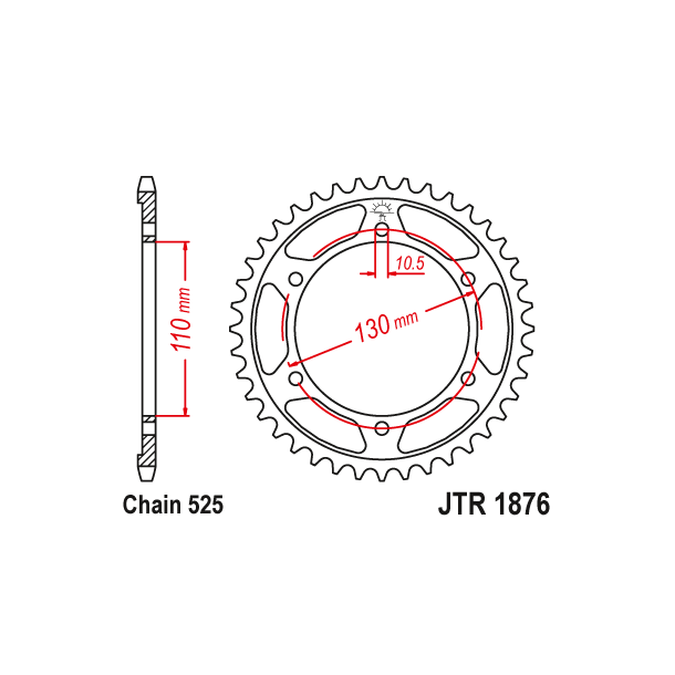 JT Bagkdehjul 47 TANDS - JTR1876.47 1876/47T SUZUKI GSX8S GSX-8R