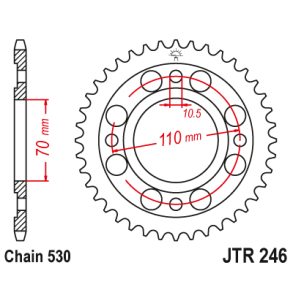 Bagkdehjul RaceProR246/36T Bagtandhjul 36 Tands Honda CB400N CB400T CM400 CB450