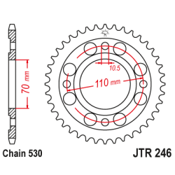 JT Bagkdehjul - JTR246/36 Honda CB400N CM400T