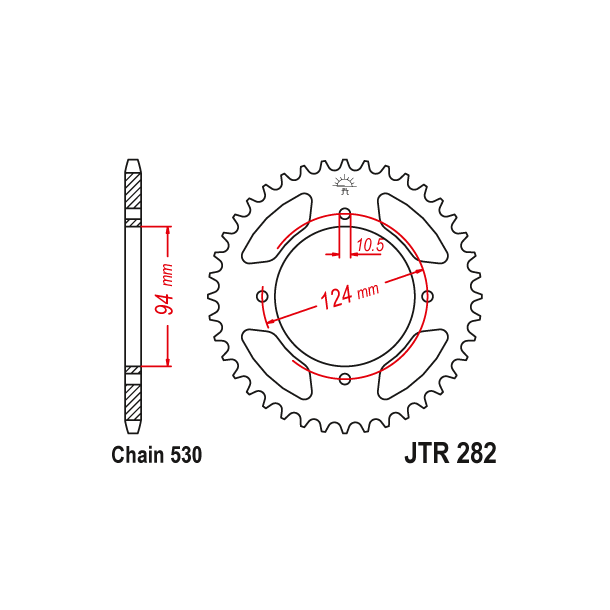 Bagkdehjul RacePro R282/37T HONDA CB550F 75-80