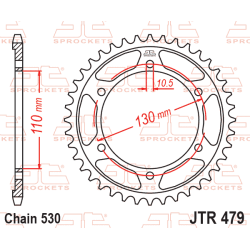 JT Bagkdehjul Bagtandhjul 479/39T JTR479.39 KAWASAKI 42041-1198 GPZ600 GPX600 SUZUKI YAMAHA