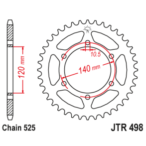 JT Bagkdehjul - JTR498/46 46 tands Suzuki GSXR600 SRAD 97-00