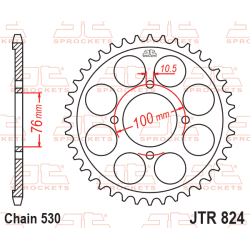 JT Bagk�dehjul 824/40T JTR824.40 40 TANDS SUZUKI RG500