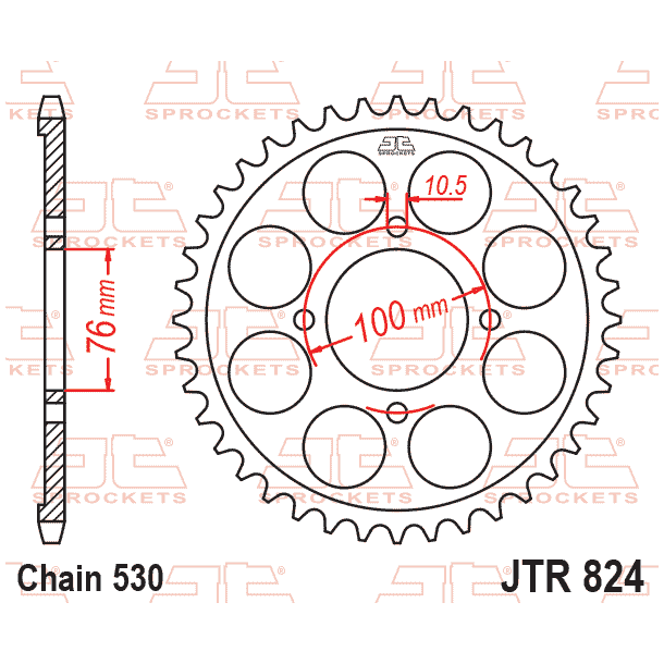 JT Bagk�dehjul 824/40T JTR824.40 40 TANDS SUZUKI RG500
