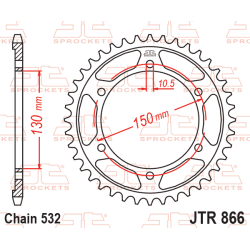JT 866/38T Bagk�dehjul�38 tands 532 - JTR866.38 Yamaha XJR1200