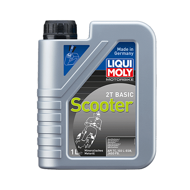 LiquiMoly 1619 2T Basic Scooter 1.L  Scooter 2T Air/Water - Mix/Tank  API TC - ISO L-EGB - JASO FB