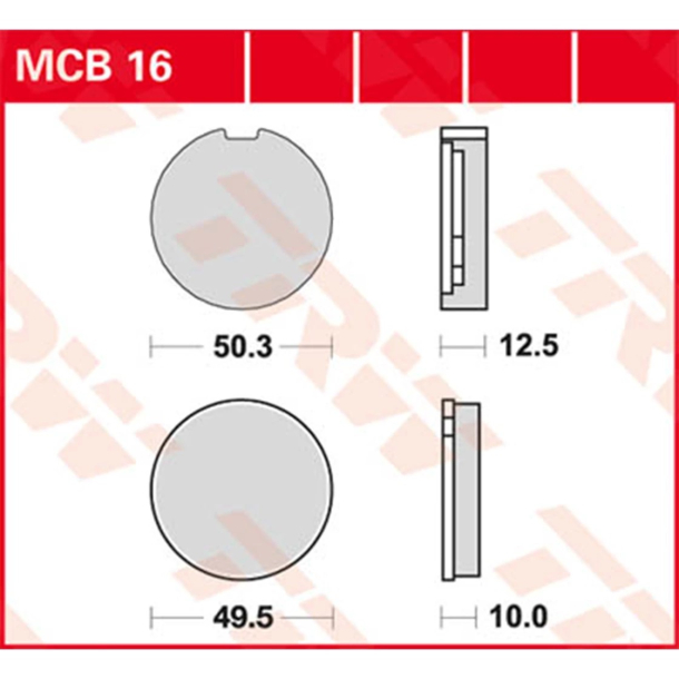 TRW MCB16 Bremseklodser Keramisk KawasakiH1H2Z900 SuzukiGT125GT185 GT250 GT380GT500 GT750