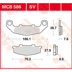 TRW LUCAS MCB586SV BREMSEKLODSER Sinter front FRONT/REAR Kawasaki GPX250 KR-1 GPZ500S ZR550 Zephyr Suzuki RGV250