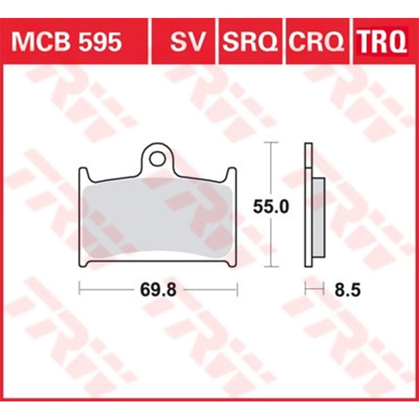 TRW LUCAS MCB595TRQ BREMSEKLODSER Sinter Track Race MUZ Suzuki Yamaha TRIUMPH	