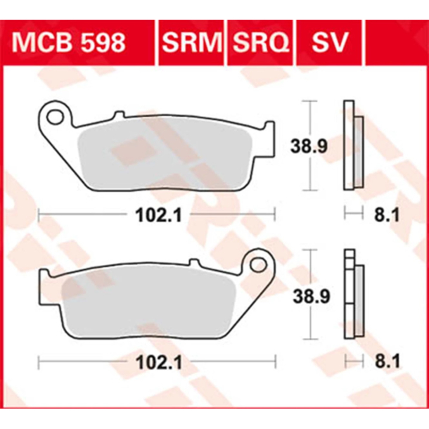 TRW MCB598 BREMSEKLODSER Keramisk
