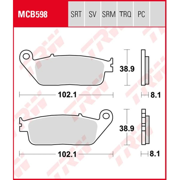 TRW MCB598TRQ BREMSEKLODSER Sinter Track Race