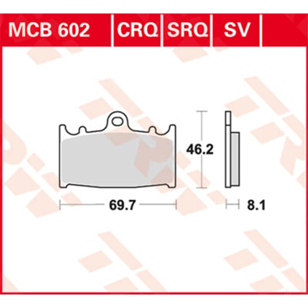 TRW MCB602 BREMSEKLODSER FRONT Keramisk