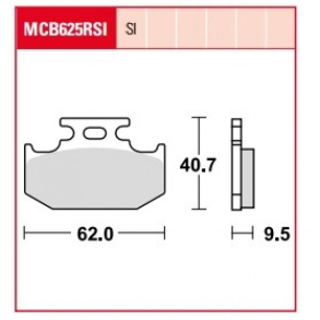 TRW LUCAS MCB625SI bremsklodser Sinter Cross bag Kawasaki KX/KLX Suzuki RM/DR/RMX/DR-Z Yamaha YZ/DT/