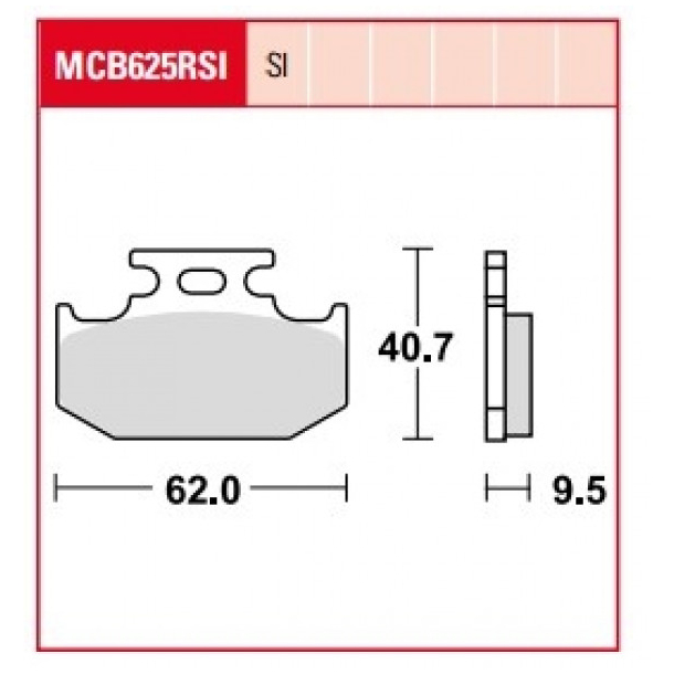 TRW LUCAS MCB625SI bremsklodser Sinter Cross bag Kawasaki KX/KLX Suzuki RM/DR/RMX/DR-Z Yamaha YZ/DT/