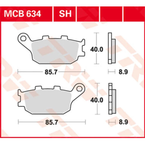 TRW LUCAS MCB634 BREMSEKLODSER BAG Keramisk bag REAR 