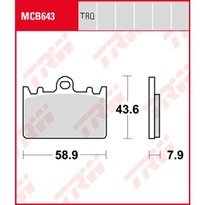 TRW LUCAS MCB643TRQ Bremseklodser Sinter Track Rac FRONT KAWASAKI ZXR400 L1-L9 SUZUKI RGV250SP VJ23A