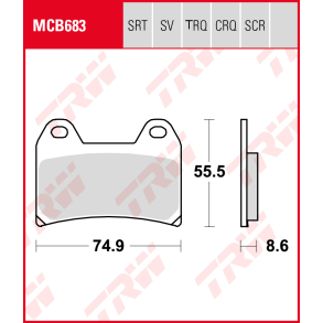TRW LUCAS MCB683SCR Bremseklodser  Sinter Race SUPER MOTO RACE ONLY�KTM HUSQVARNA
