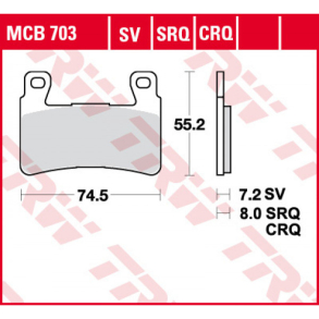 TRW Bremseklods MCB703SV - Sinter front