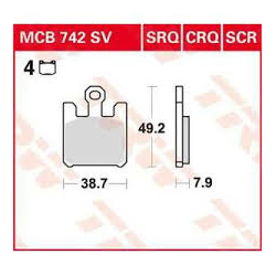 TRW MCB742SV Bremseklods - Sinter front Kawa ZX6/10/12-r Vn1600 Suz Gsxr1000 M1600
