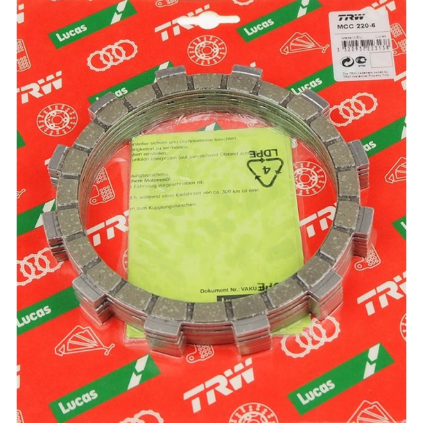  TRW Lucas MCC 222-6 KOBLINGSPLADER Koblingsplade Friction st KAWASAKI ZXR400 H L 90-02 Z200 82-83