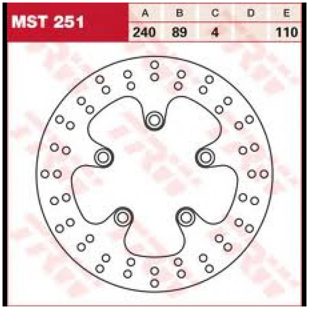 TRW Lucas MST251 BREMSESKIVE BAG SUZUKIGSFGSXGSX-RRFSV