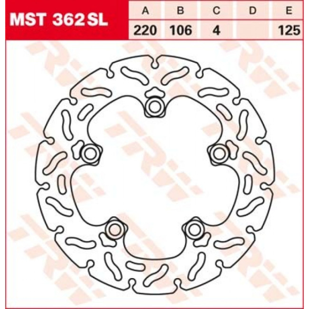 TRW Bremseskive bag MST362SL Yamaha BAGMT-10YZF-R6YZF-R1