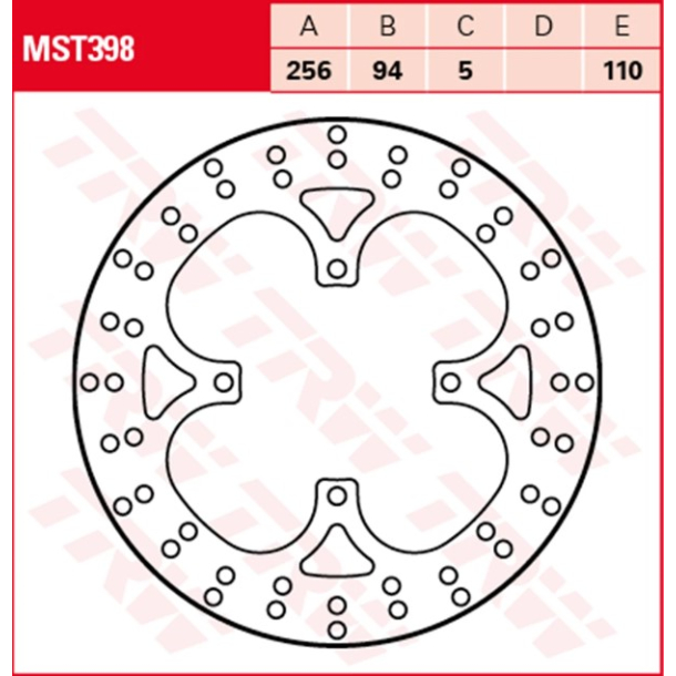 TRW MST398 Bremseskive 4 HUL.  43251MT4000 43251-MT4-000 Disk, Rr Brake Honda VFR750 RC36 90-97