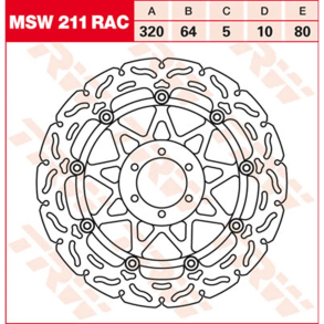 TRW LUCAS MSW211RAC BREMSESKIVE FLYDENDE FRONT WAVE ALIEN 320MM DISK BRAKE RAC APRILIA,DUCATI,YAMAHA