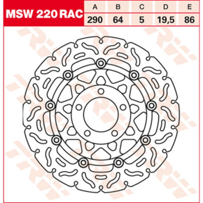 TRW LUCAS BREMSESKIVE MSW220RAC ALIEN WAVE 290mm FRONT H�JRE/VENSTRE LH/RH SUZUKI GSF400 GSF600 GSX600F GSX750F