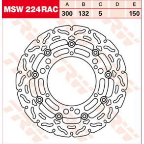 TRW Bremseskive Flydende MSW224RAC Bremseskive i OEM kvalitet Yamaha 4SV-2581T-00-00