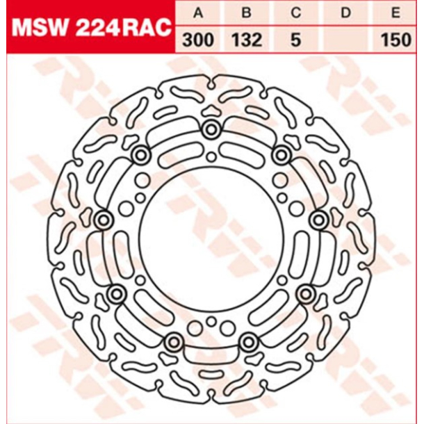 TRW Bremseskive Flydende MSW224RAC Bremseskive i OEM kvalitet Yamaha 4SV-2581T-00-00