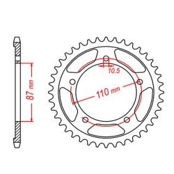MTX 823/46T Bagk�dehjul Bagtandhjul MTX Performance 823-46 Steel Rear Sprocket 46 Tands SUZUKI GSR250 GSX250 GSX250R GW250 SFV650 SV650