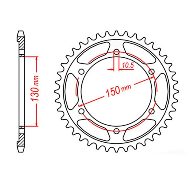 Bagk�dehjul MTX Performance 859-38 Steel Rear Sprocket 859/38T Bagk�dehjul�38 tands - Yamaha XJR1300