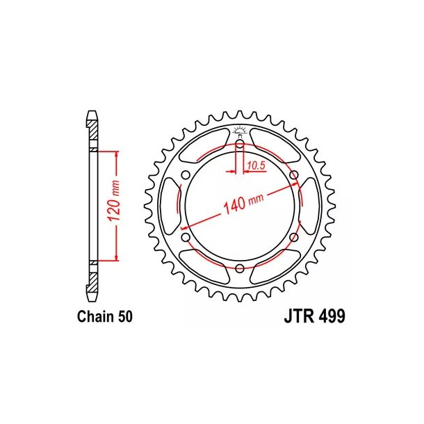 Bagtandhjul Bagk�dehjul RacePro 499/48T KAWASAKI 42041-1361 ZZR600 93-04