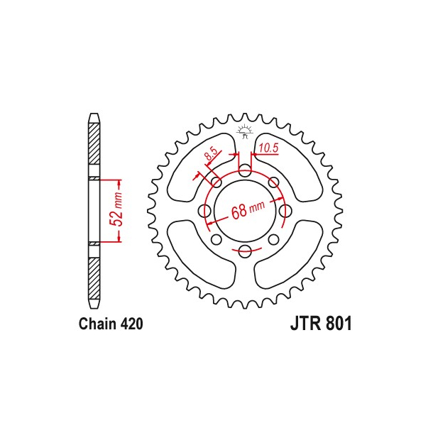 Bagkdehjul RacePro 801/37T SUZUKI LT50