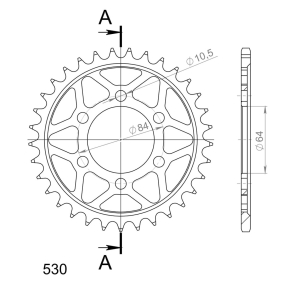 Supersprox SS K�DEHJUL BAG Bagtandhjul Bagk�dehjul 530 SORT 33 TANDS SUZUKI T500 GT500